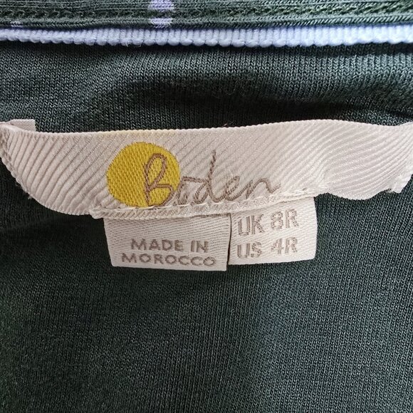 Boden - 4R Dress Maxi Dress Jersey Dress Women Green Polka Dot V Neck Dress - Picture 7 of 7